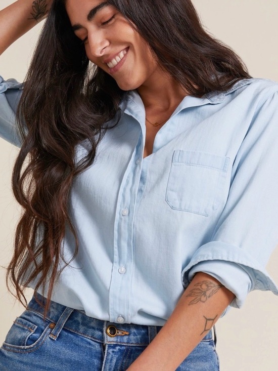 Grayson Threads Tops - Grayson The Hero x Anthropologie 100% Cotton Button Down Light Blue Shirt Small